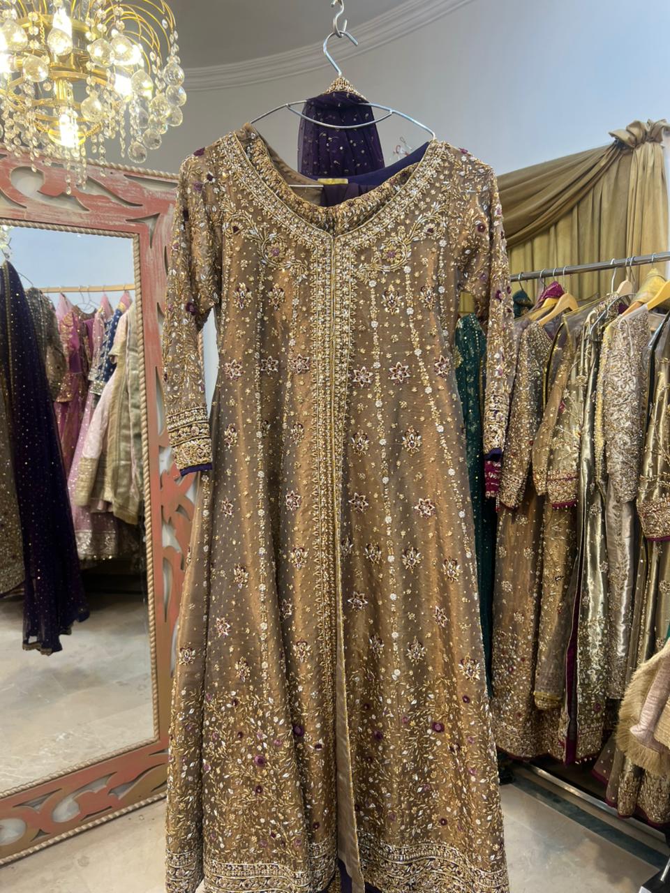 HARIS SHAKEEL GOLD FORMAL PURPLE DUPATTA-HS36