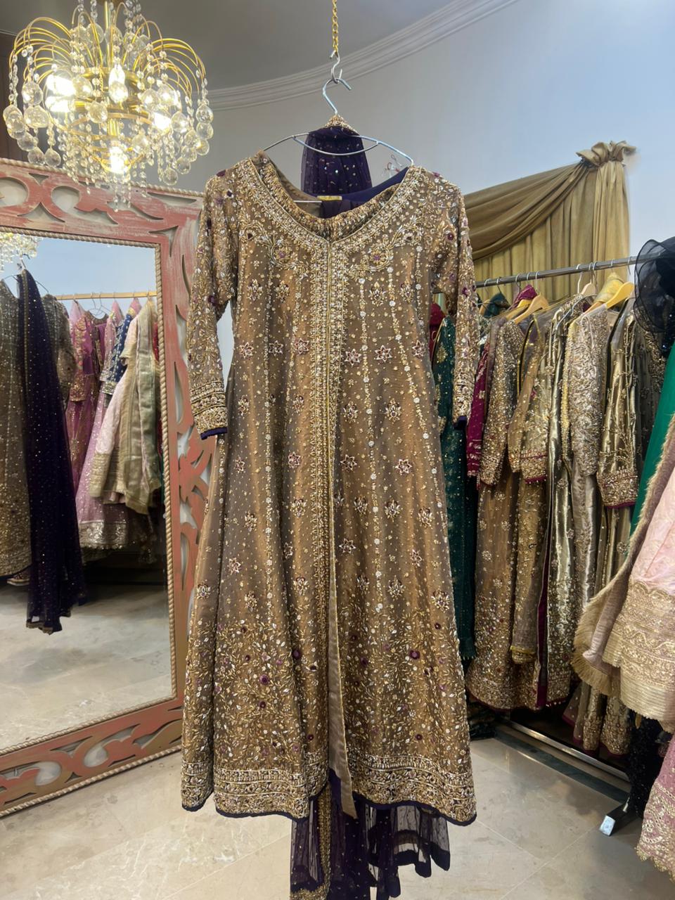 HARIS SHAKEEL GOLD FORMAL PURPLE DUPATTA-HS36