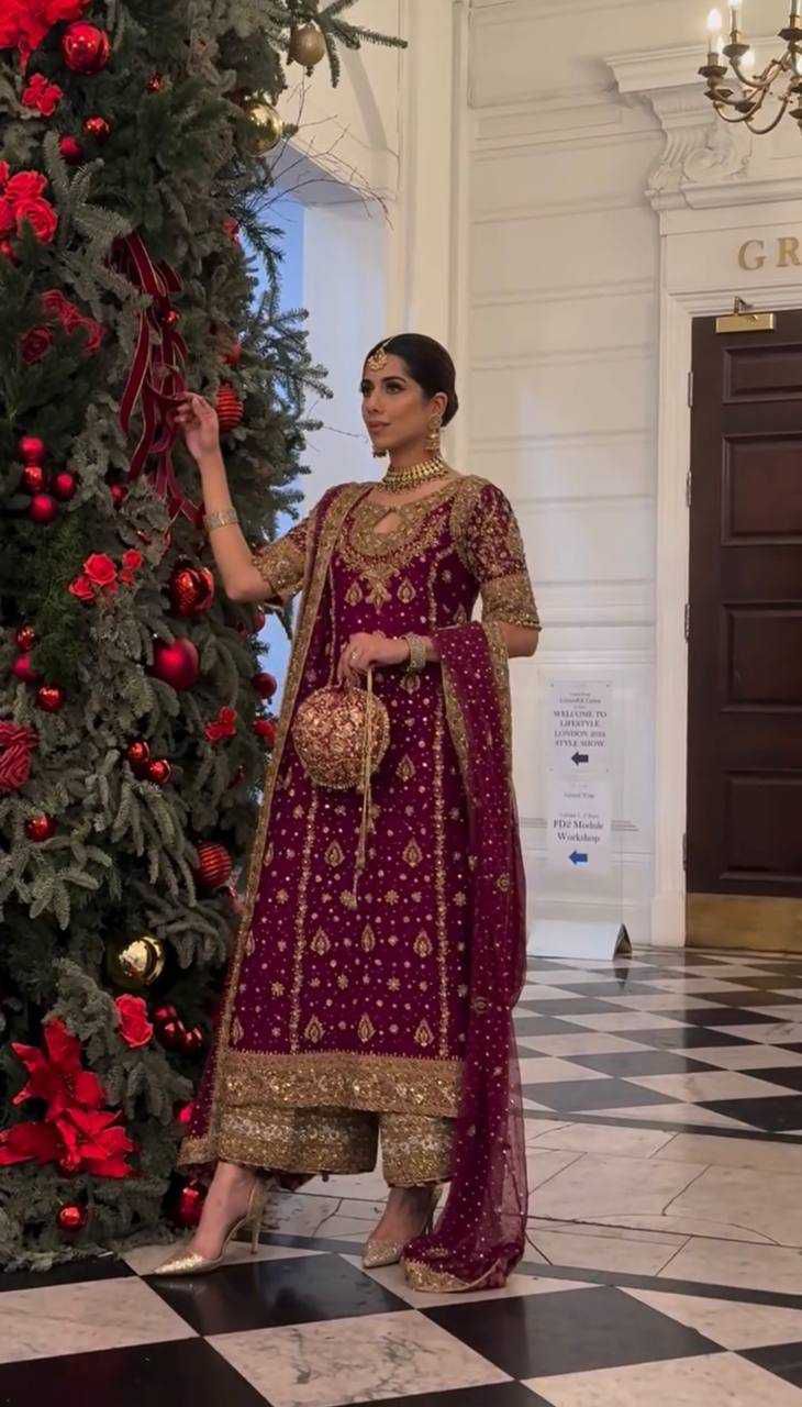 HARIS SHAKEEL HOT PINK AND GOLD FORMAL-HS17