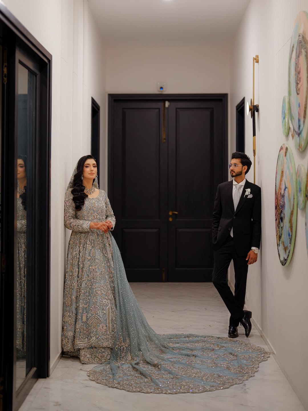 AHMAD SULTAN ICE BLUE TAIL DUPATTA-AS23
