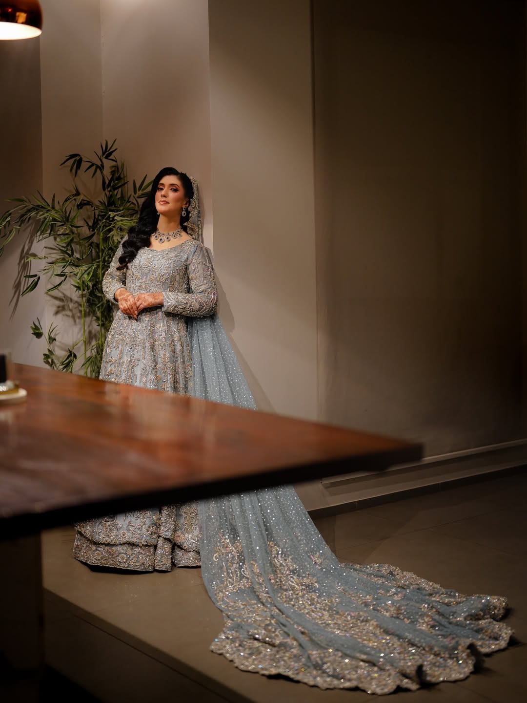 AHMAD SULTAN ICE BLUE TAIL DUPATTA-AS23