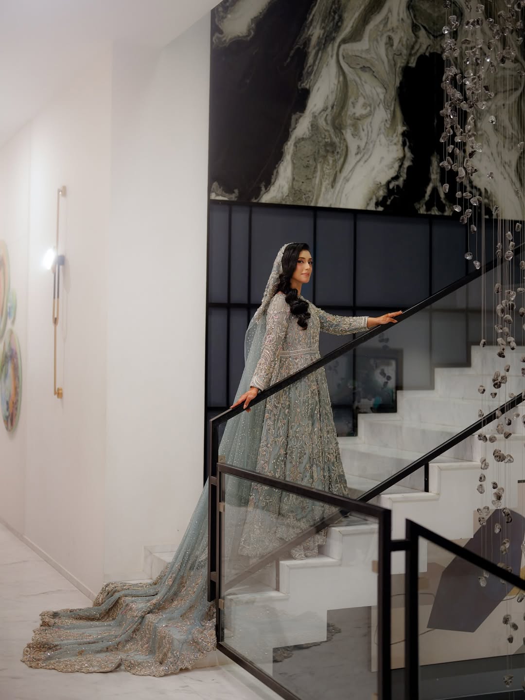 AHMAD SULTAN ICE BLUE TAIL DUPATTA-AS23