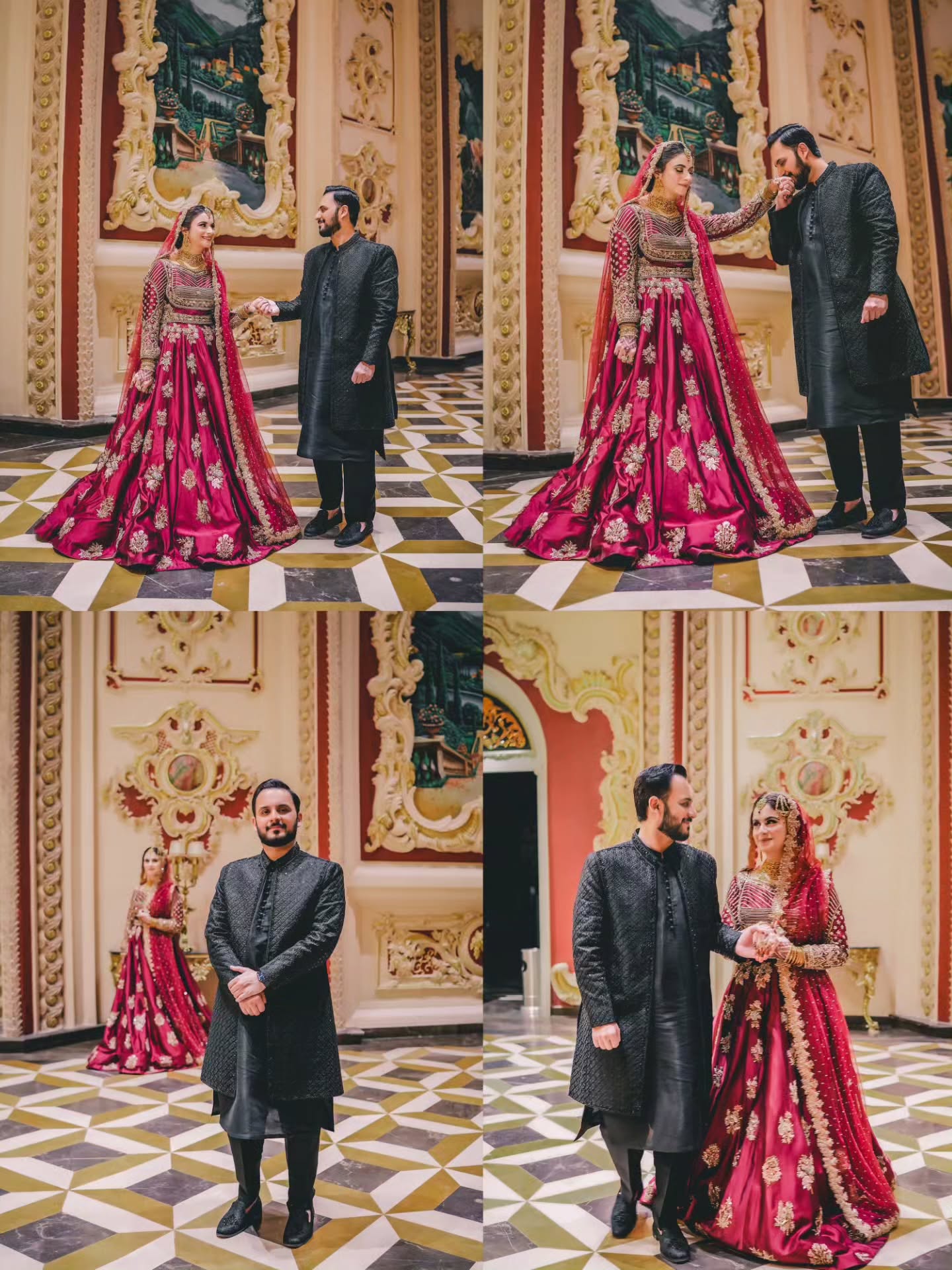 AHMAD SULTAN RED PLAIN LEHNGA CHOLI