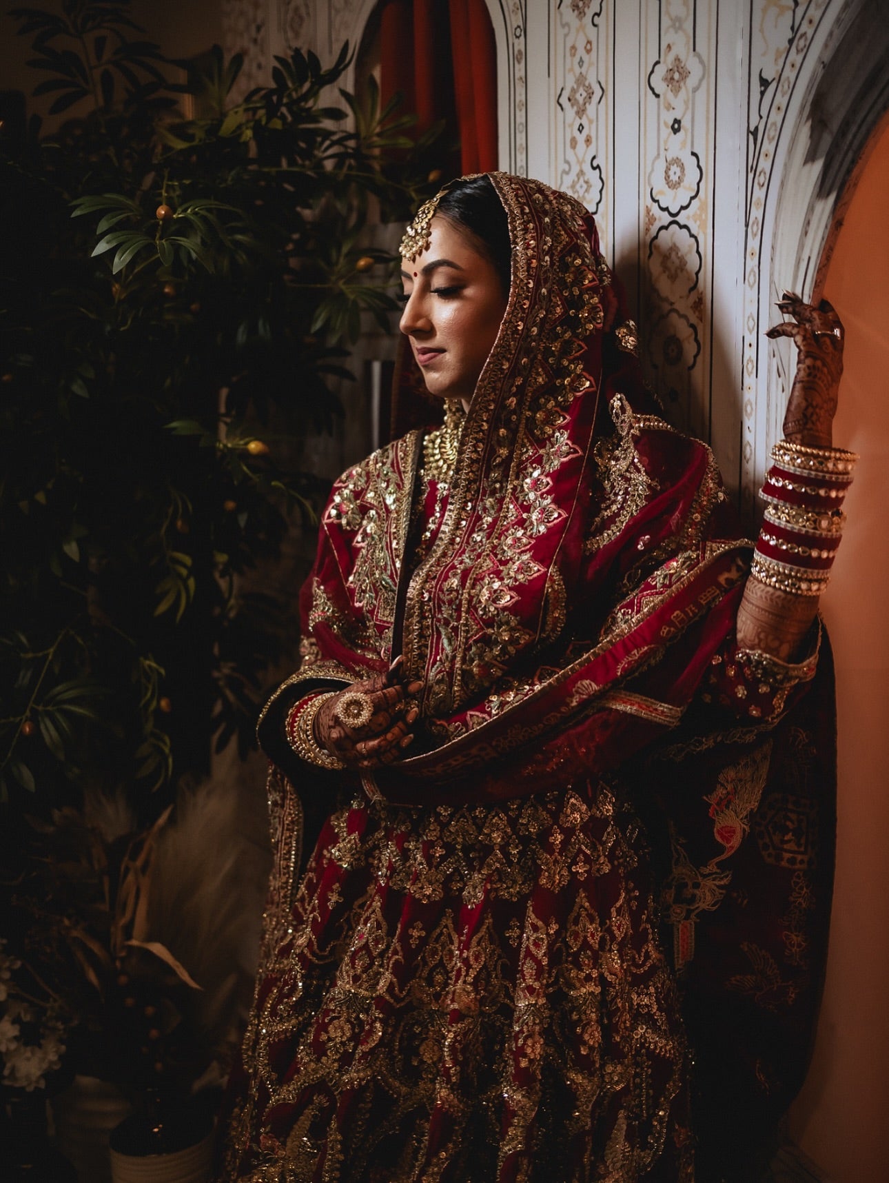 MNR Nazneen Red Double Dupatta-MNR31