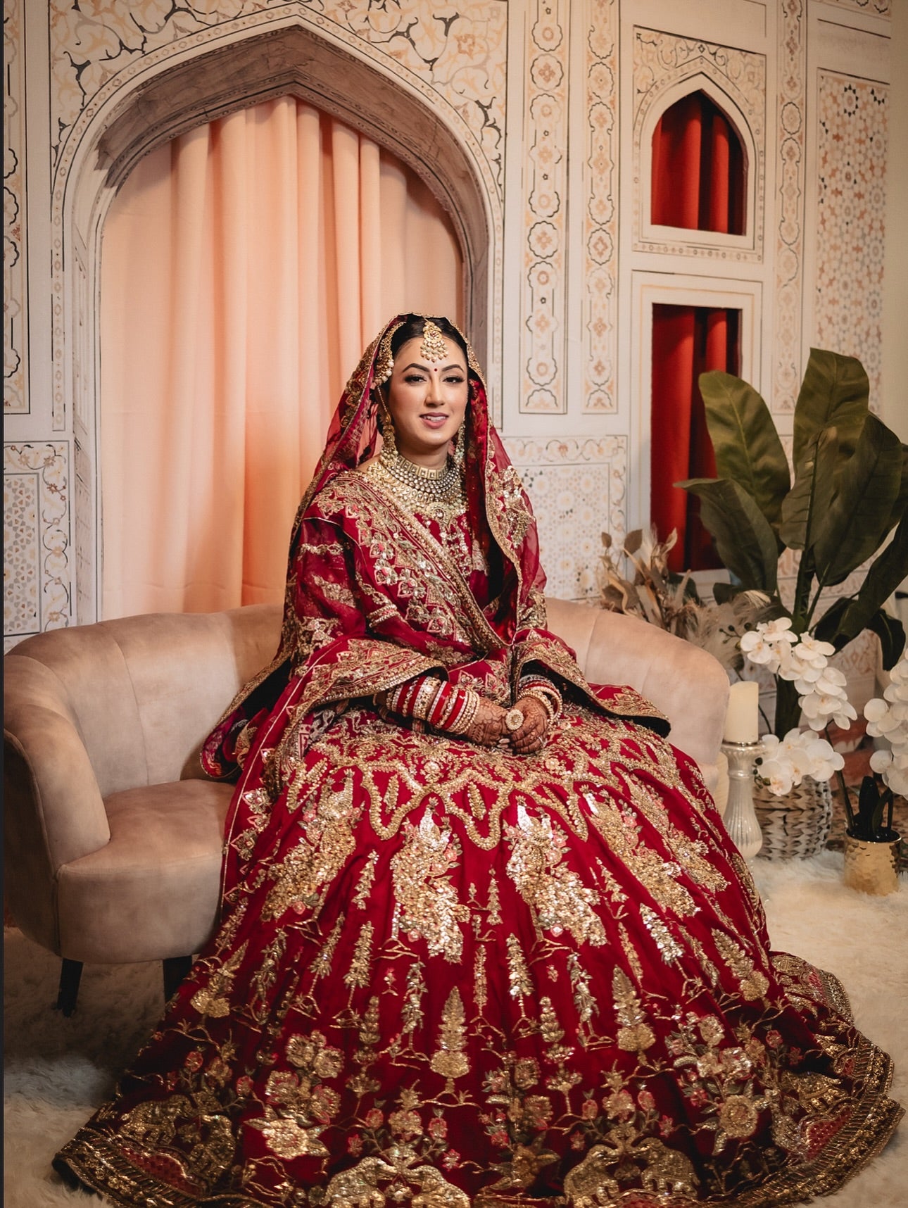 MNR Nazneen Red Double Dupatta-MNR31