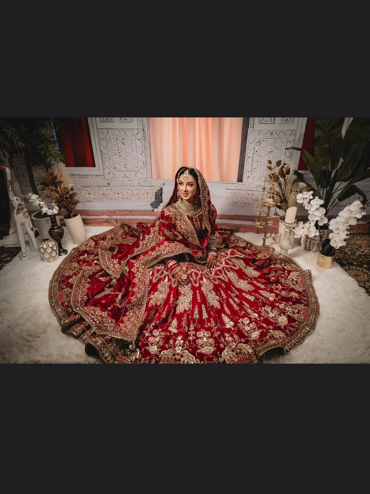 MNR Nazneen Red Double Dupatta-MNR31