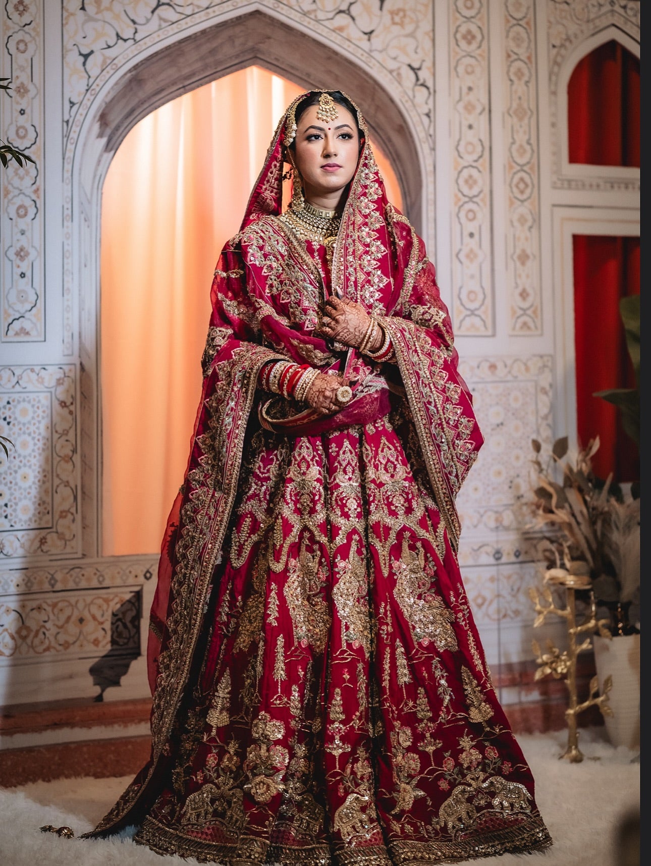 MNR Nazneen Red Double Dupatta-MNR31