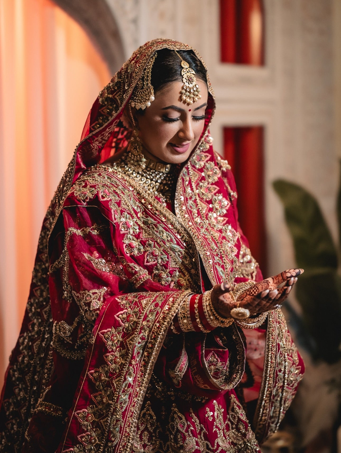 MNR Nazneen Red Double Dupatta-MNR31