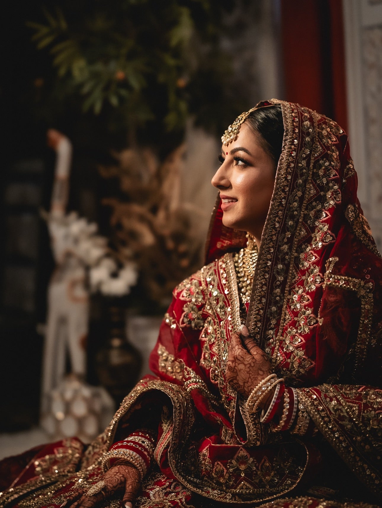 MNR Nazneen Red Double Dupatta-MNR31