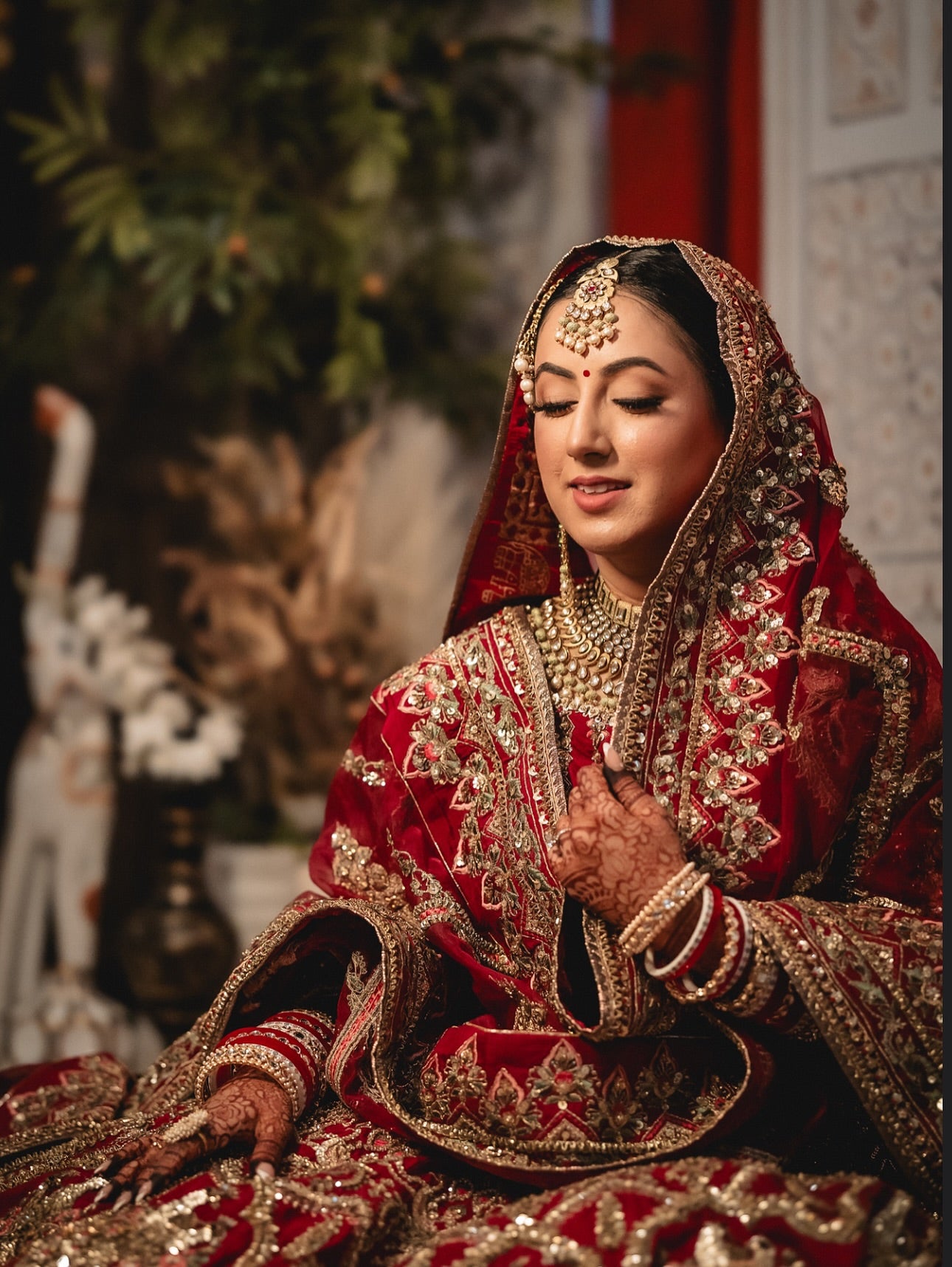 MNR Nazneen Red Double Dupatta-MNR31