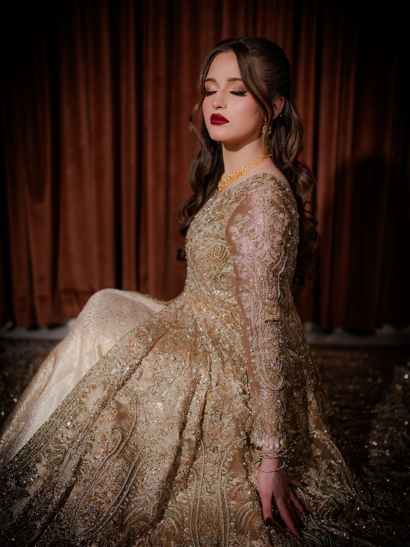 SORAYA GOLDEN TISSUE DRESS- SR06