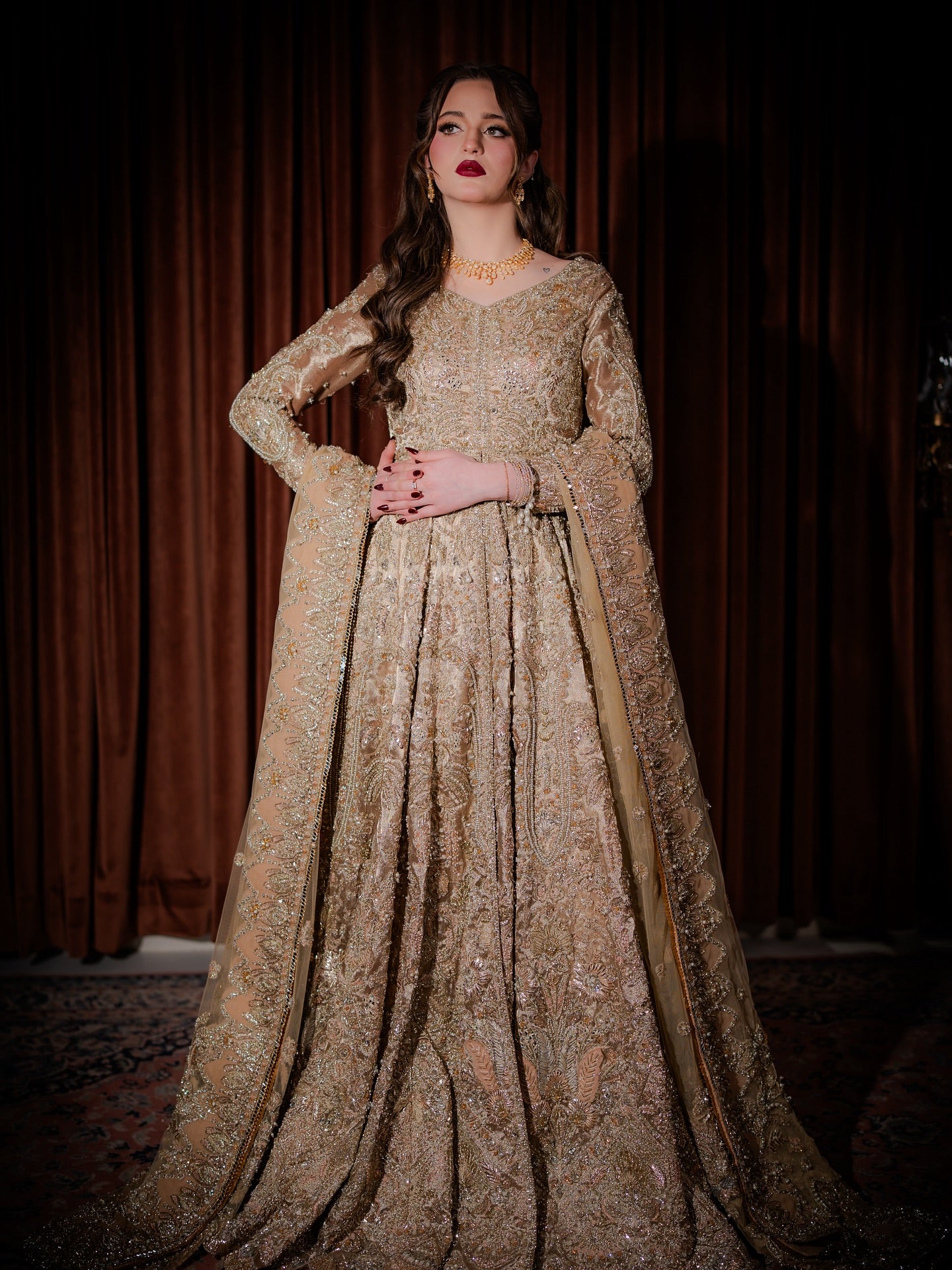 SORAYA GOLDEN TISSUE DRESS- SR06