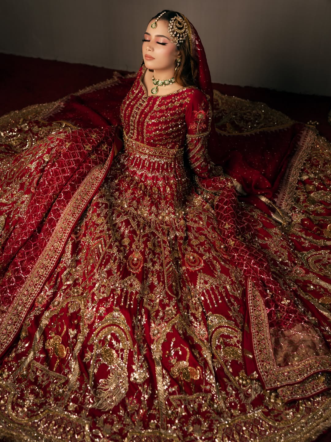 MNR RED PESHWAS BARAT DRESS