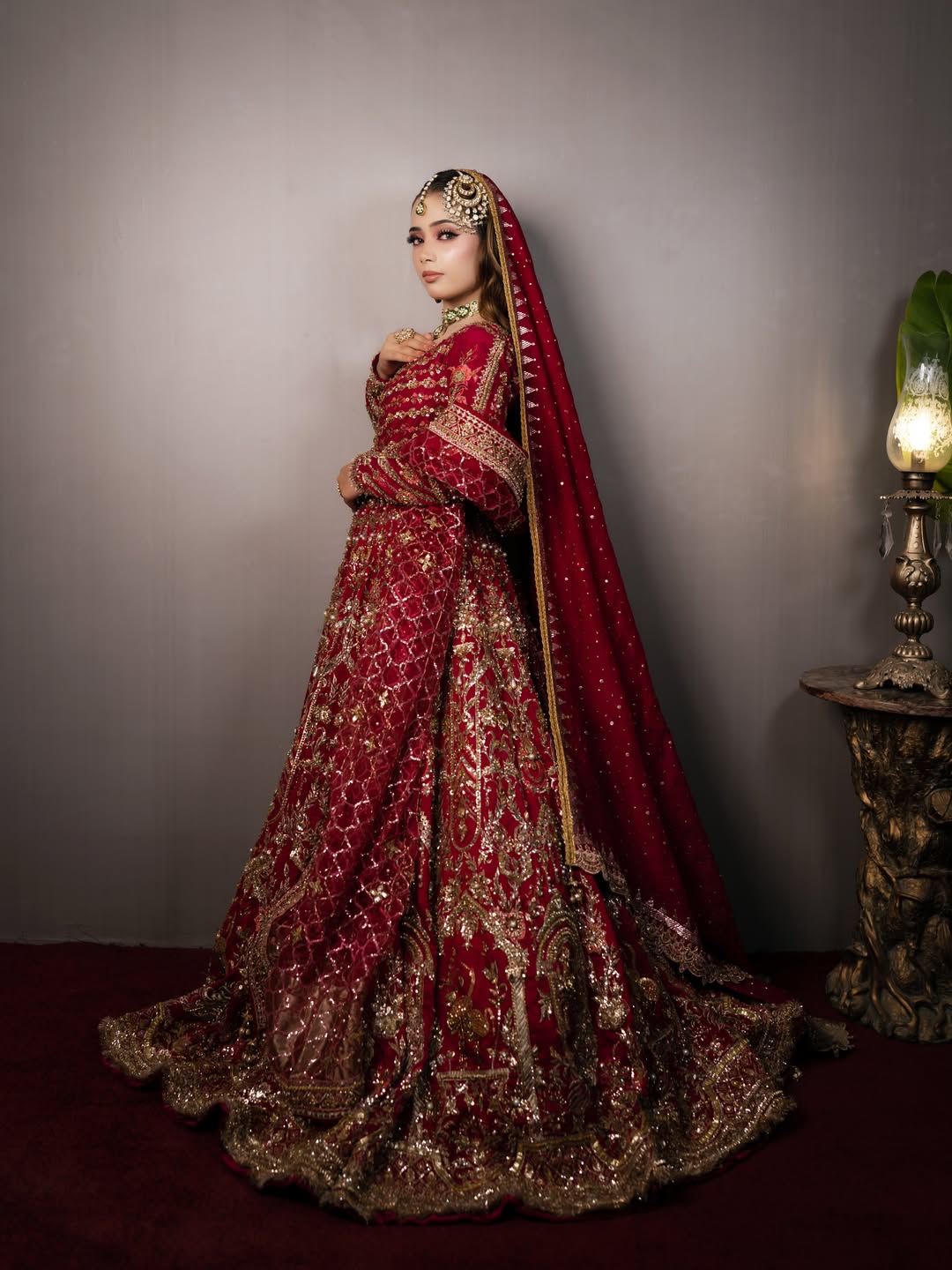 MNR RED PESHWAS BARAT DRESS