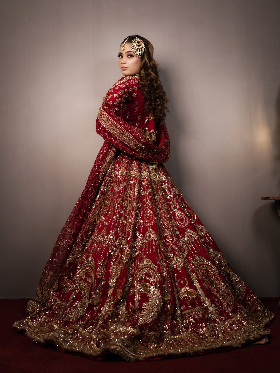 MNR RED PESHWAS BARAT DRESS