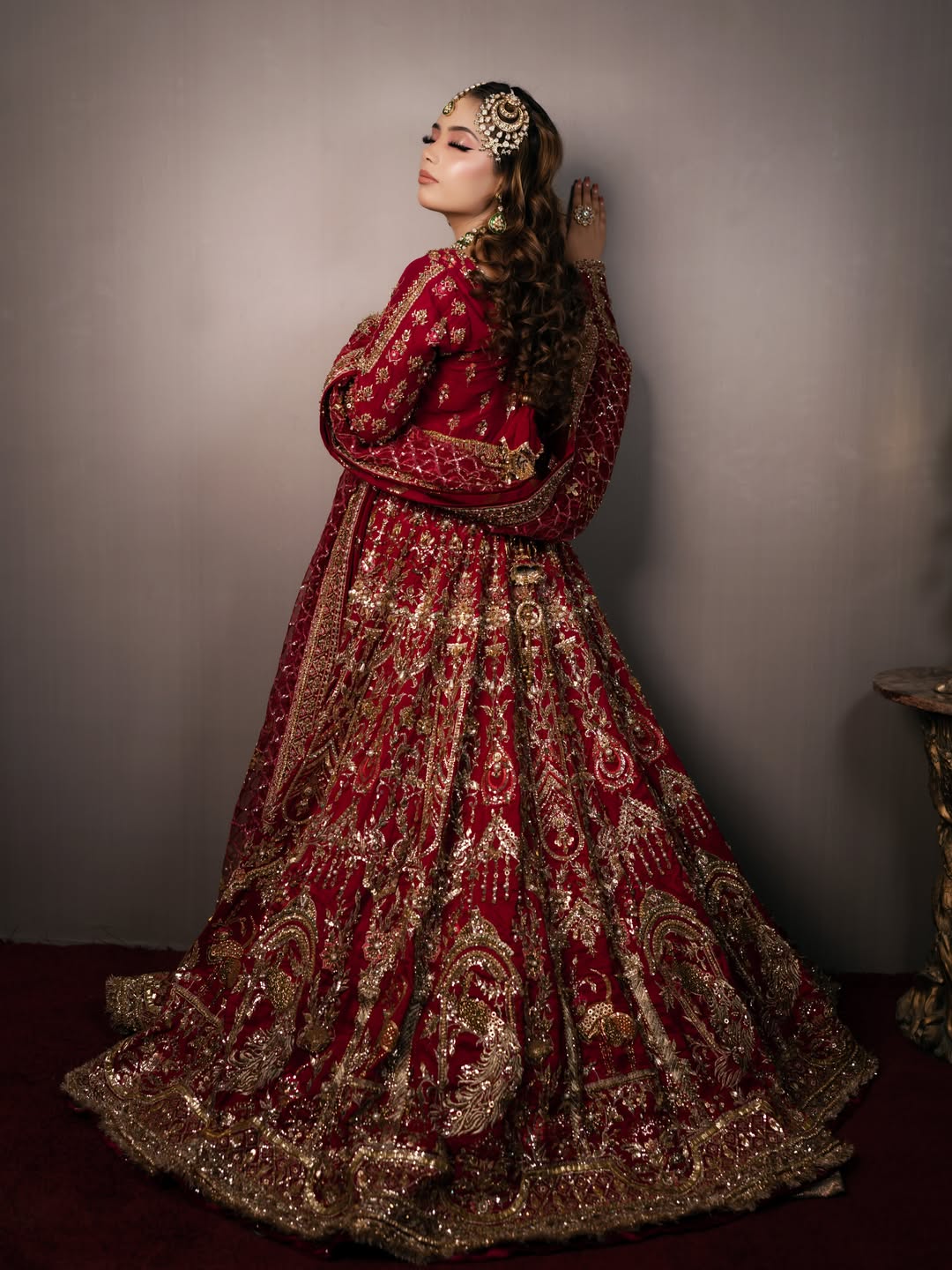MNR RED PESHWAS BARAT DRESS