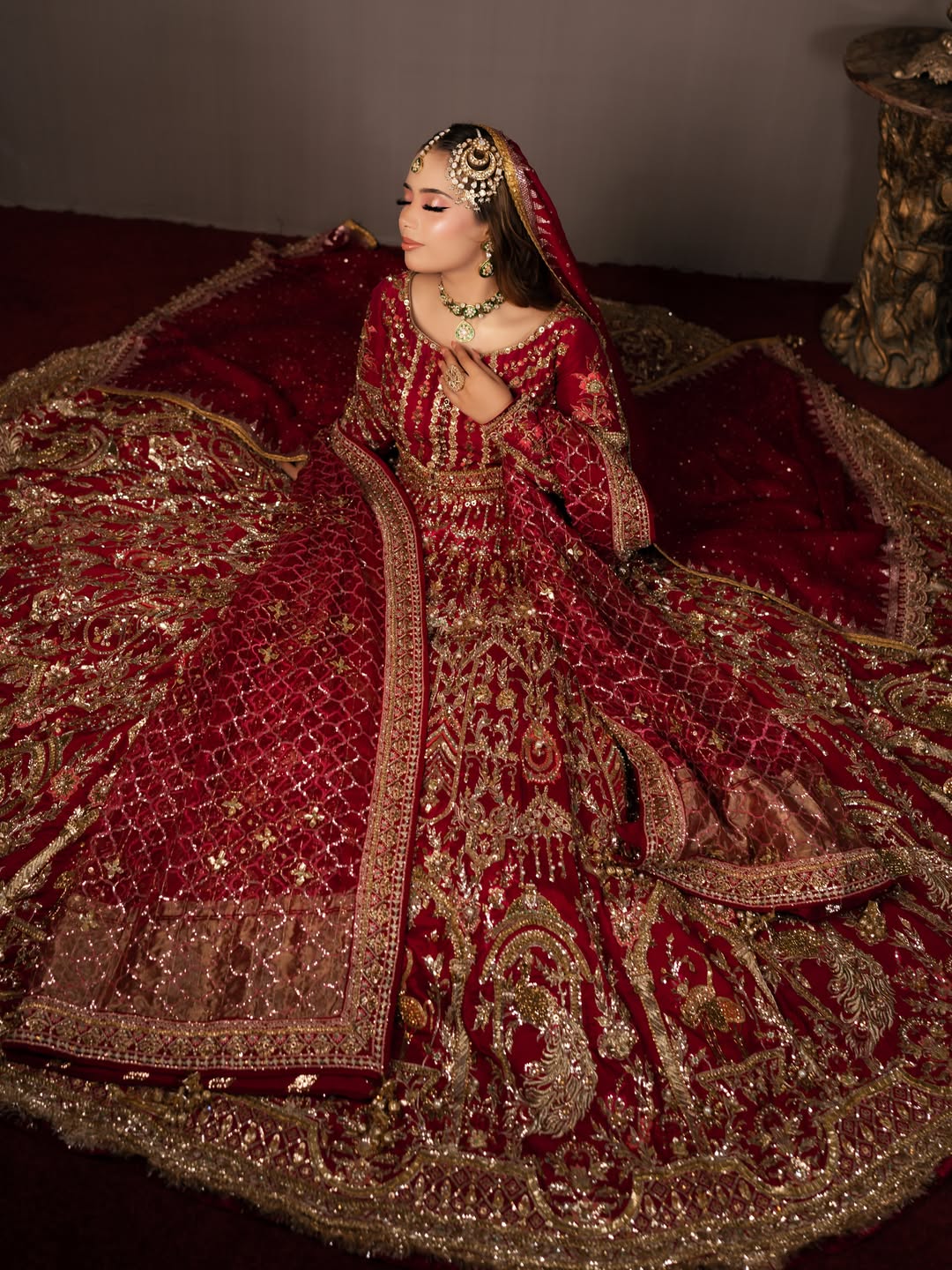 MNR RED PESHWAS BARAT DRESS