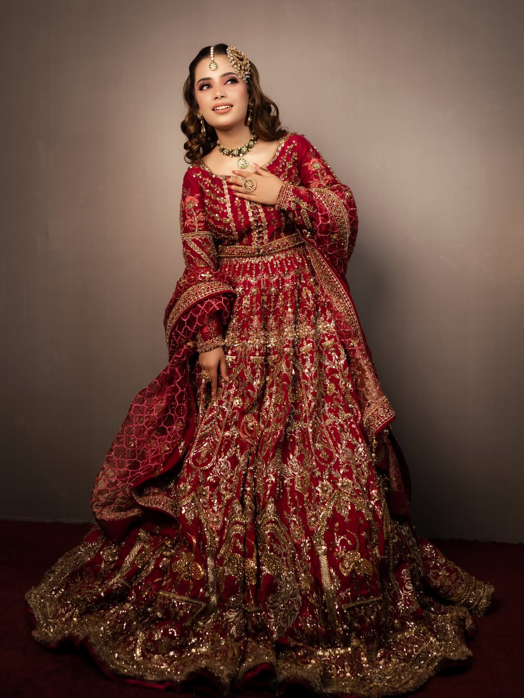 MNR RED PESHWAS BARAT DRESS