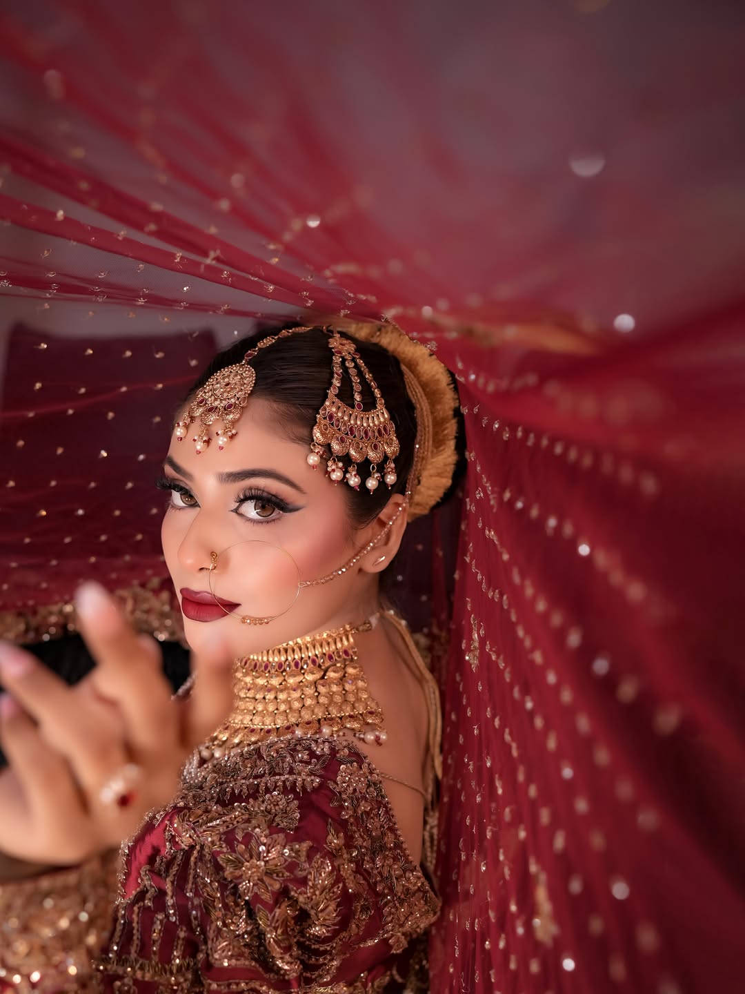 AHMAD SULTAN RED PLAIN LEHNGA CHOLI