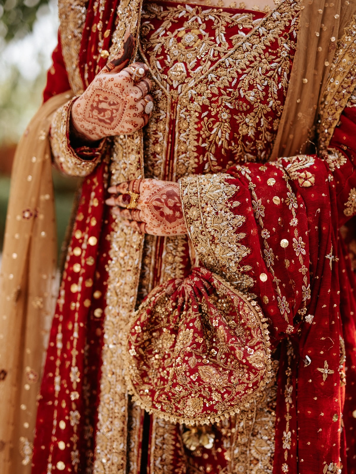 HARIS SHAKEEL FRONT SLIT FRESH RED