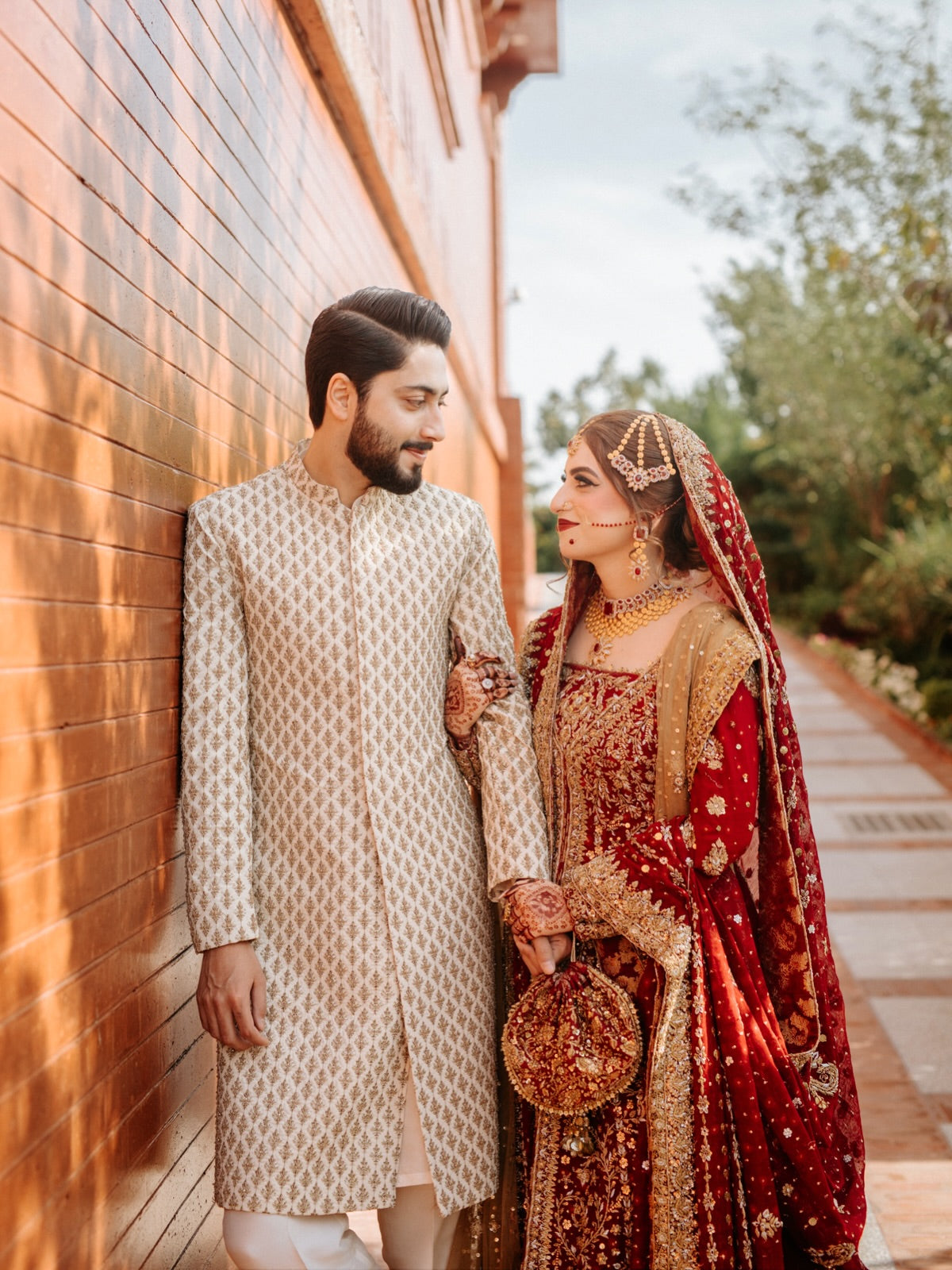 HARIS SHAKEEL FRONT SLIT FRESH RED