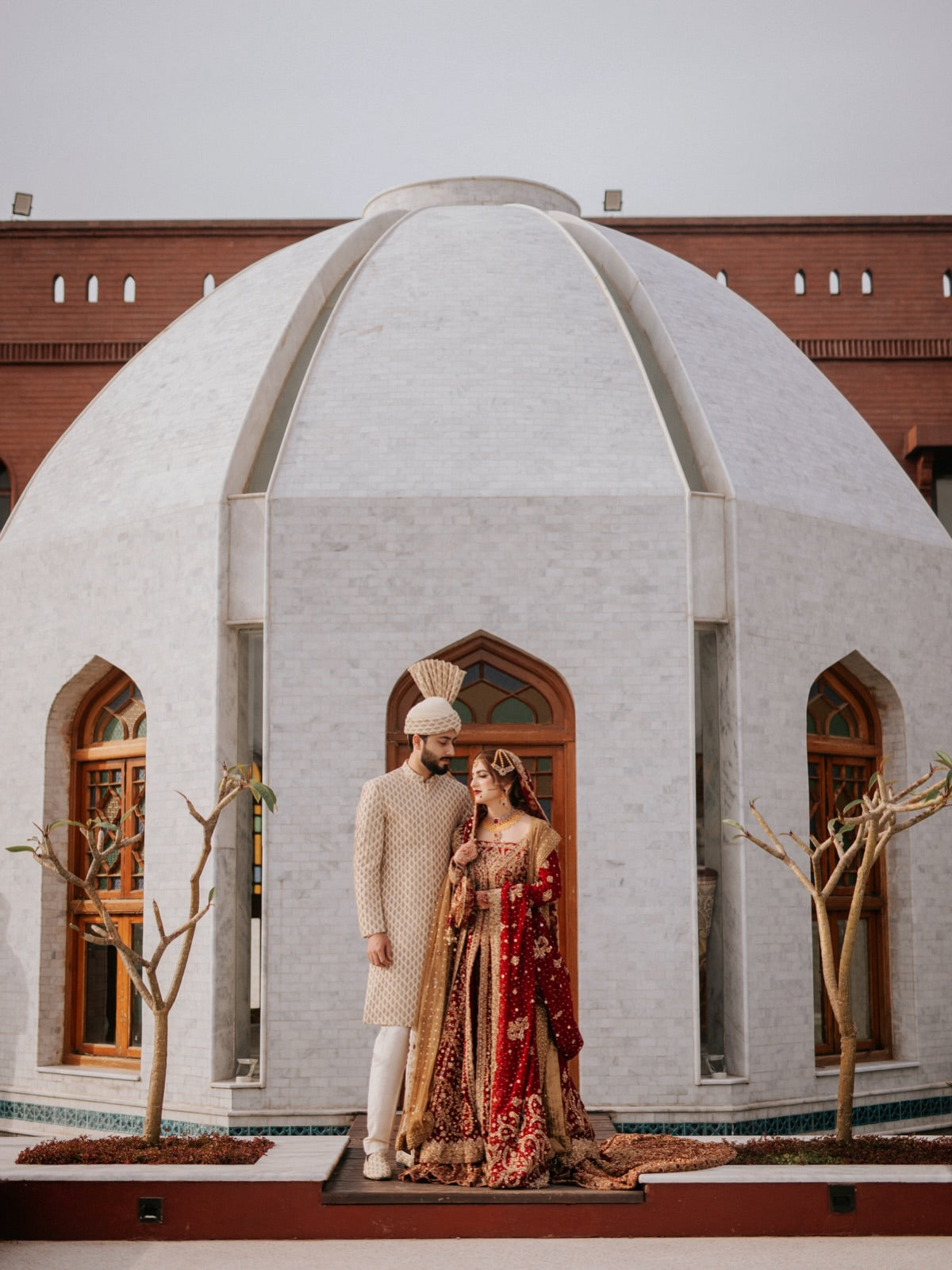 HARIS SHAKEEL FRONT SLIT FRESH RED