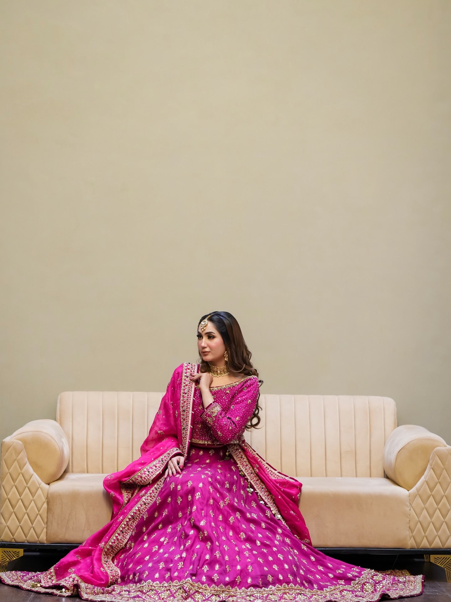 MOHSIN NAVEED RANJHA HOT PINK LEHNGA CHOLI-MNR24