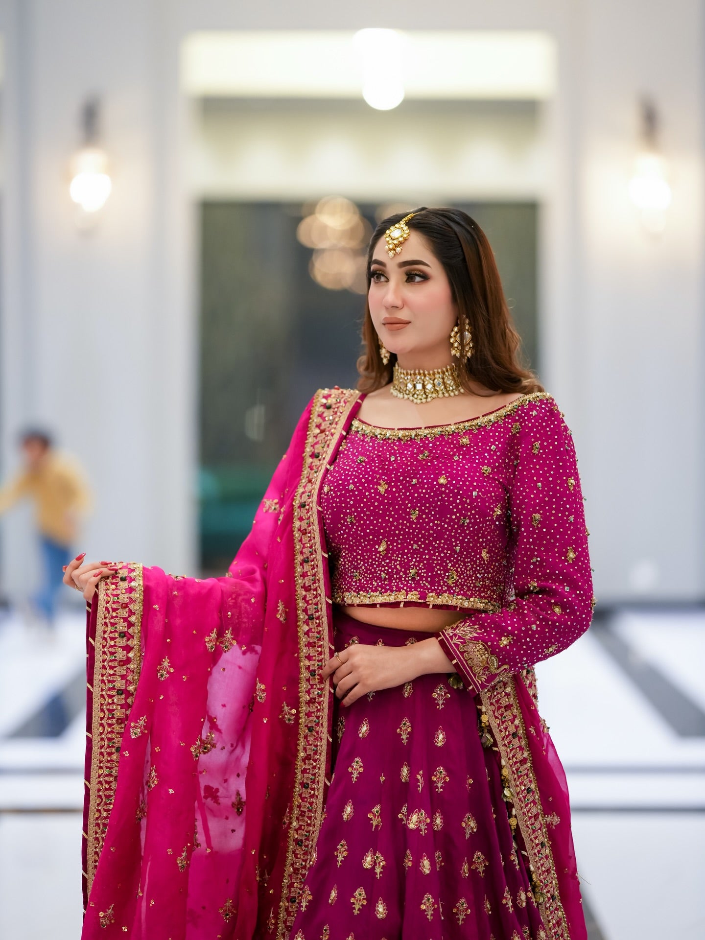 MOHSIN NAVEED RANJHA HOT PINK LEHNGA CHOLI-MNR24