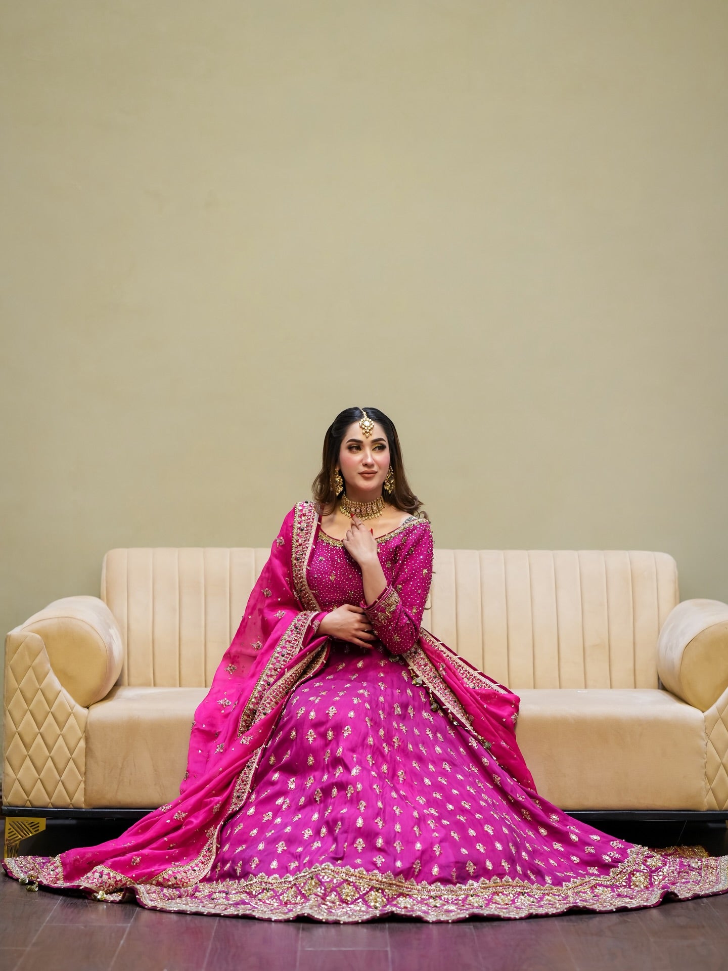 MOHSIN NAVEED RANJHA HOT PINK LEHNGA CHOLI-MNR24