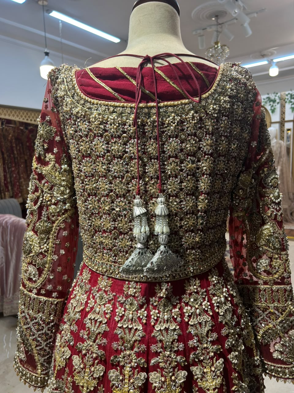 FAIZA SAQLAIN RED PISHWAS FOR SALE