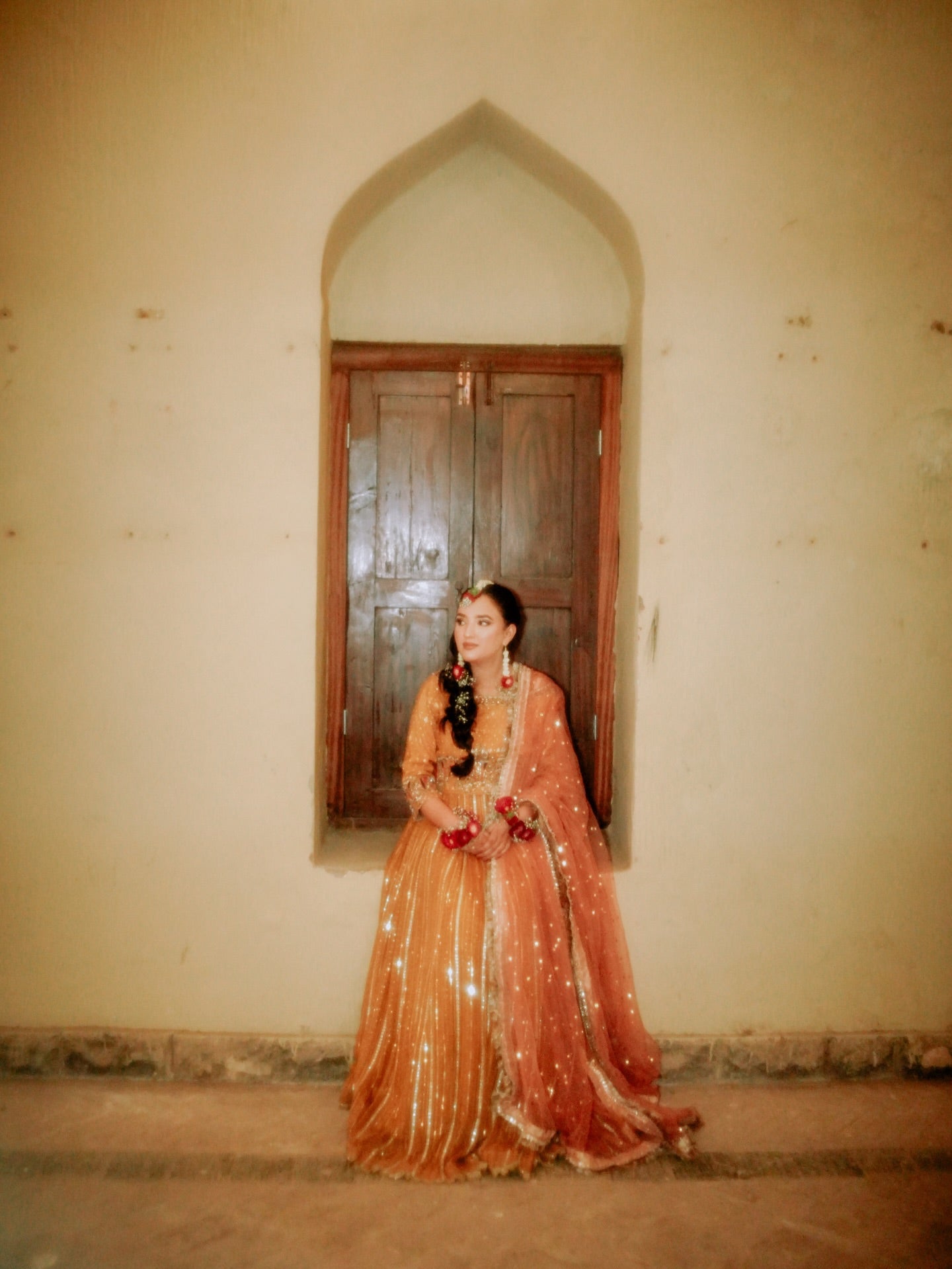 ASIAN BRIDES BY HAROON YELLOW LC WITH PLAIN CHOLI