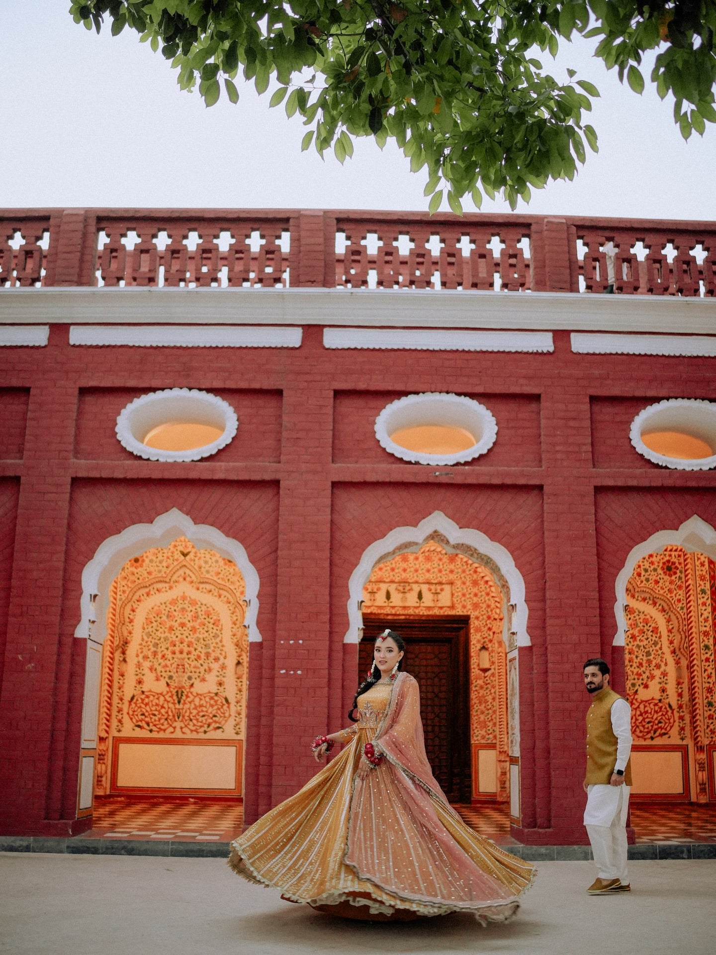ASIAN BRIDES BY HAROON YELLOW LC WITH PLAIN CHOLI