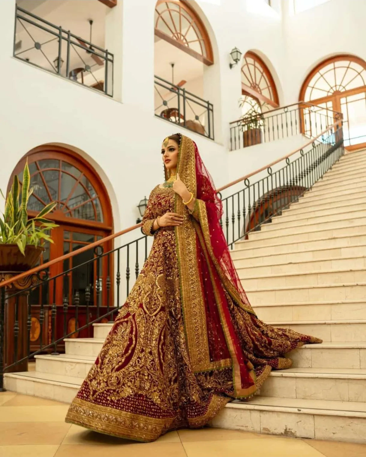 FAHAD HUSSAYN MAROON LEHNGA CHOLI-FM01