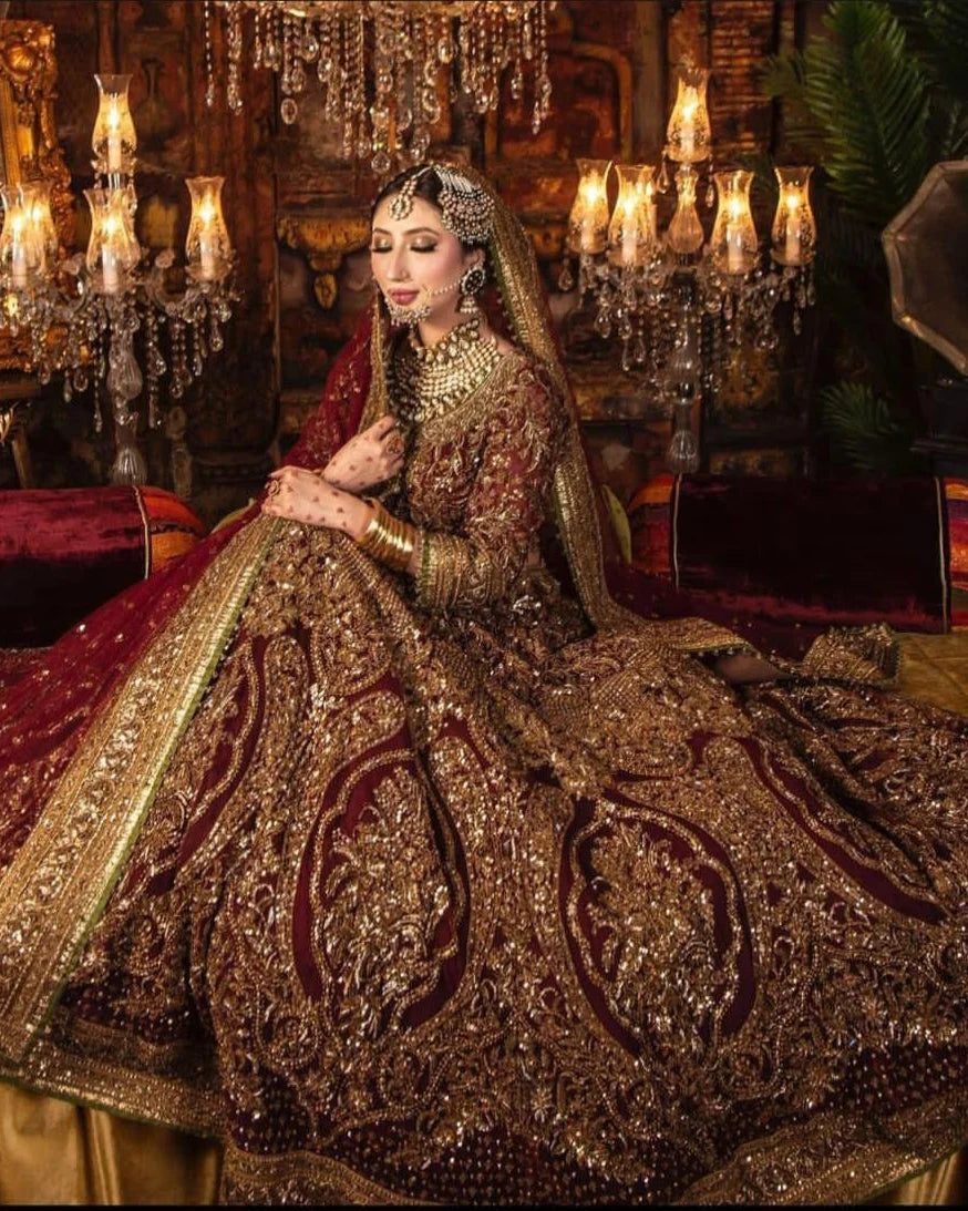FAHAD HUSSAYN MAROON LEHNGA CHOLI-FM01
