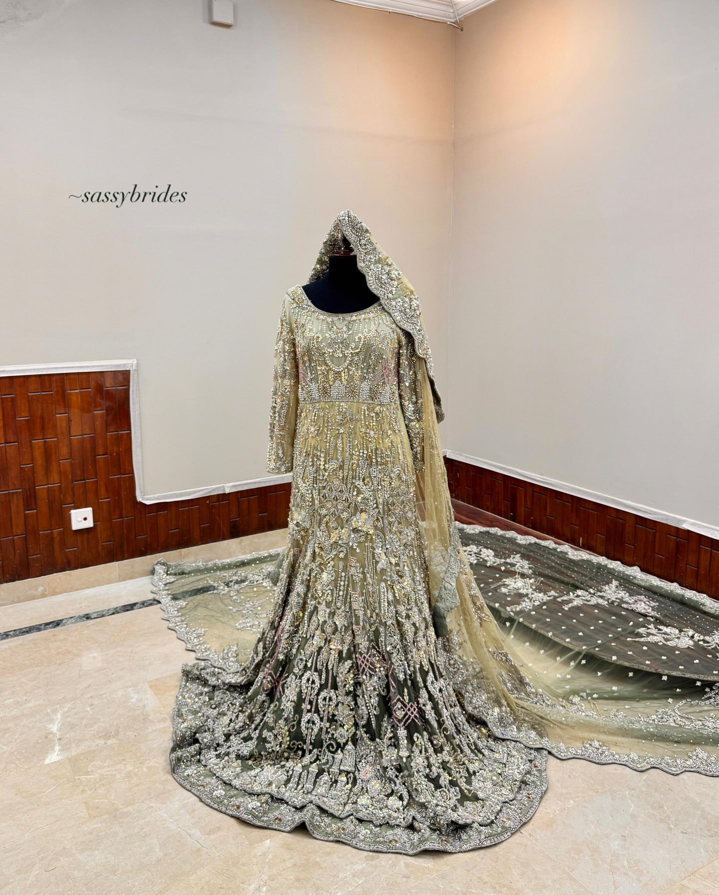 AHMAD SULTAN OLIVE GREEN MAXI-FOR SALE