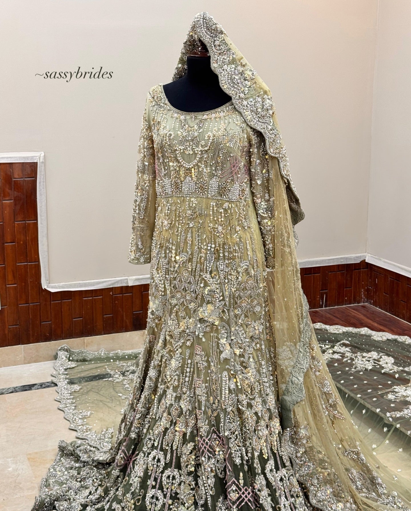 AHMAD SULTAN OLIVE GREEN MAXI-FOR SALE