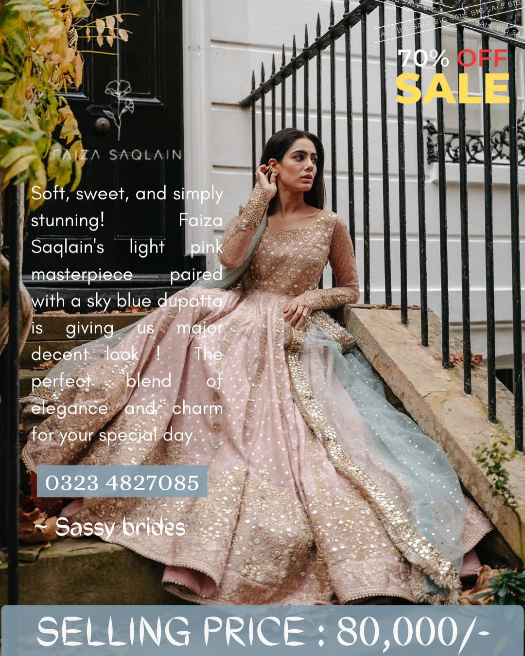 FAIZA SAQLAIN LIGHT PINK-FOR SALE