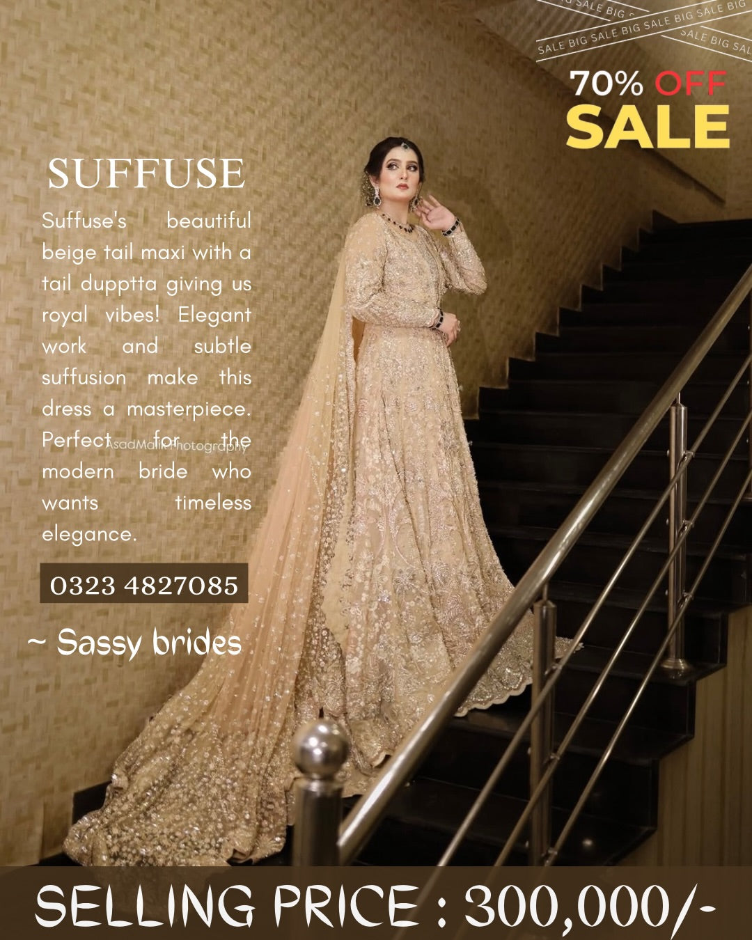 SUFFUSE BEIGE TAIL MAXI FOR SALE