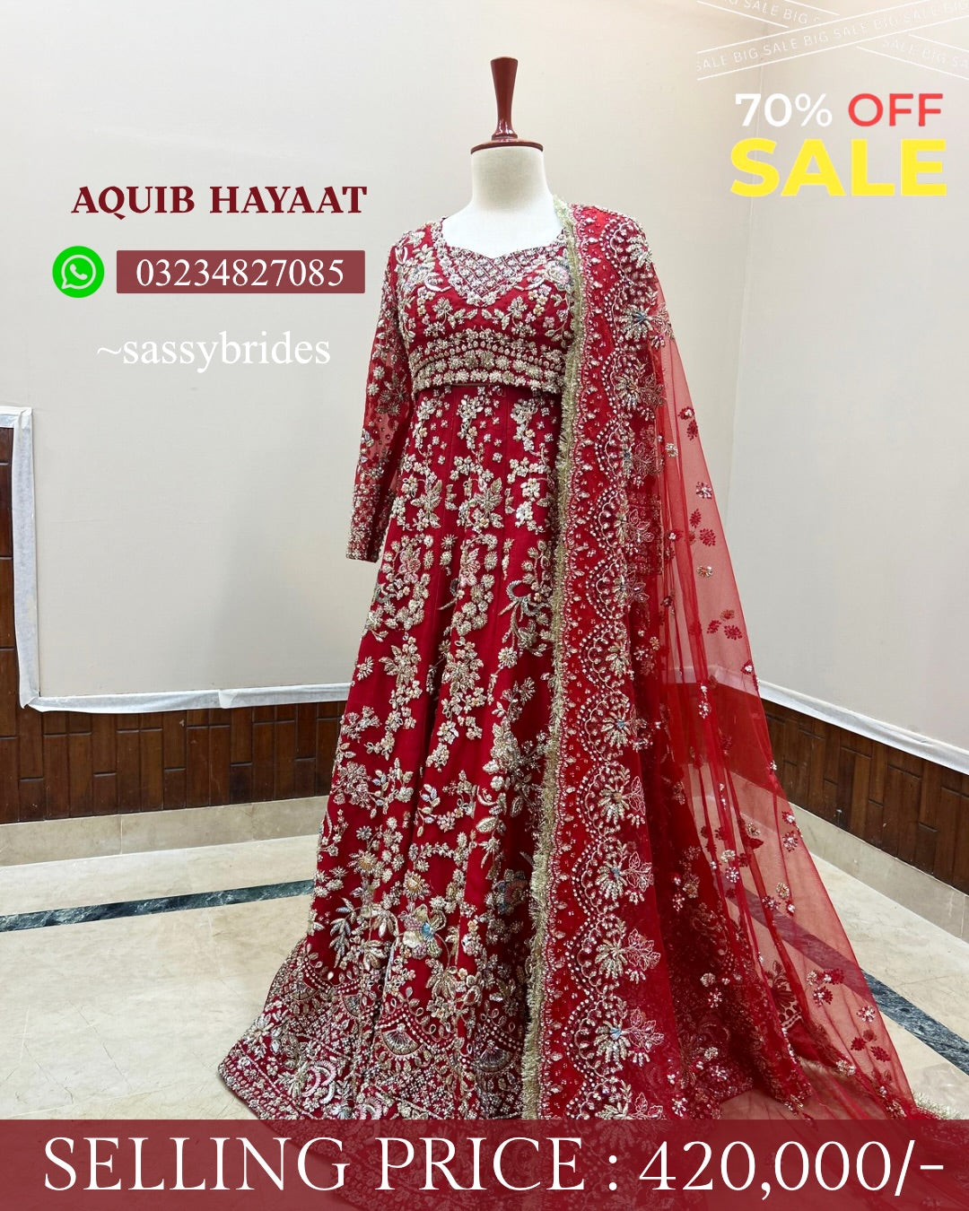 AQUIB HAYAT BRIDAL FOR SALE