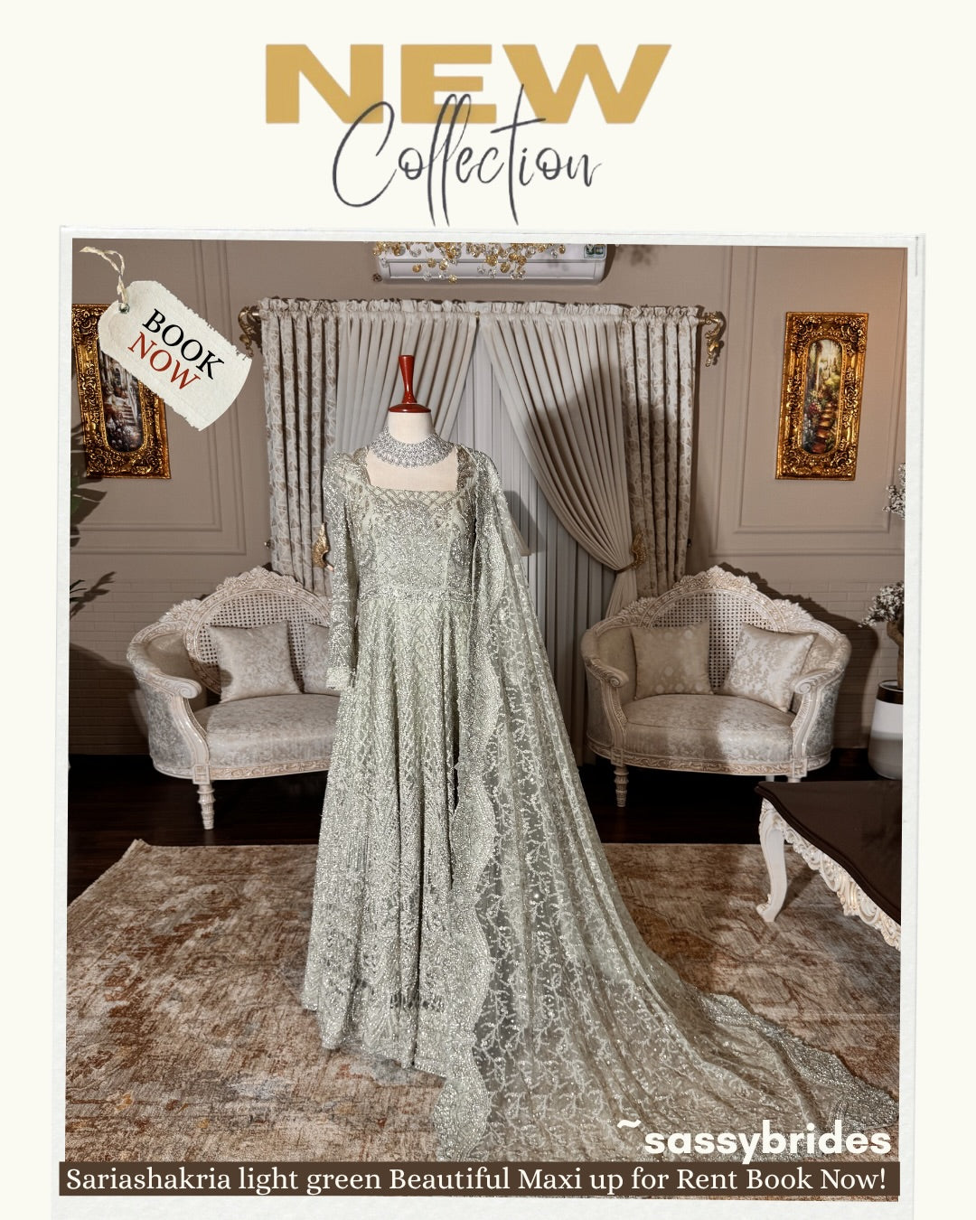 SAIRA SHAKIRA LIGHT GREEN MAXI-SS22
