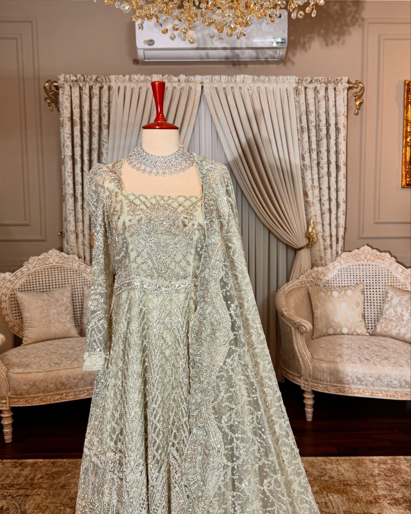 SAIRA SHAKIRA LIGHT GREEN MAXI-SS22