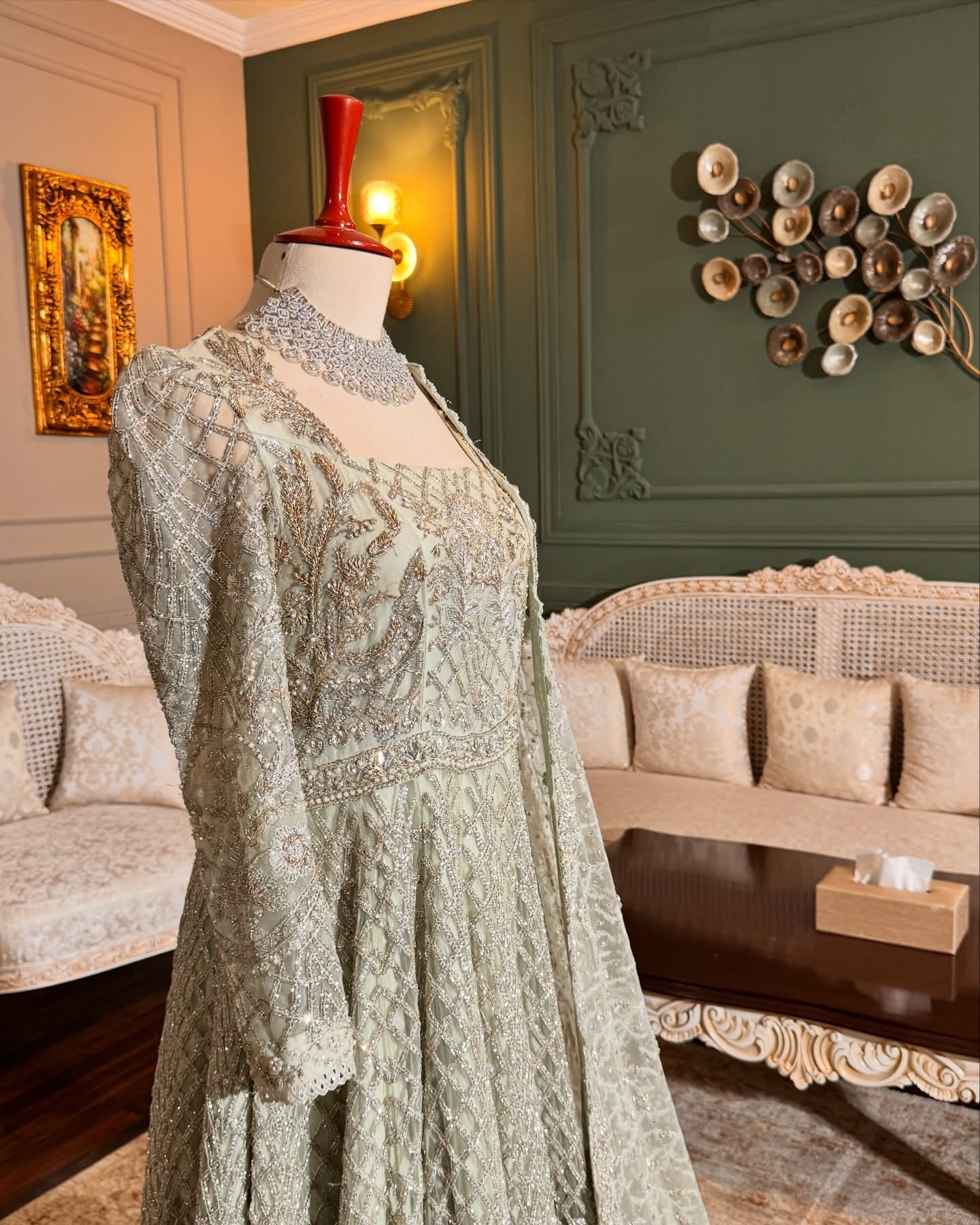 SAIRA SHAKIRA LIGHT GREEN MAXI-SS22