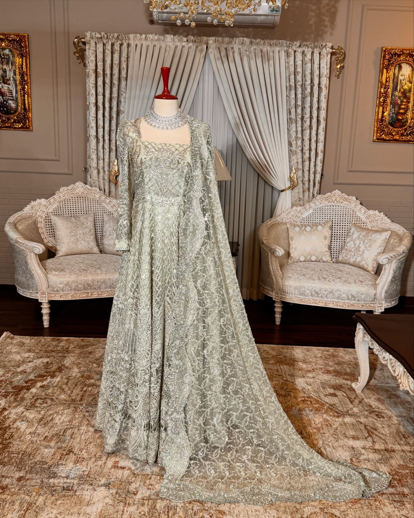 SAIRA SHAKIRA LIGHT GREEN MAXI-SS22