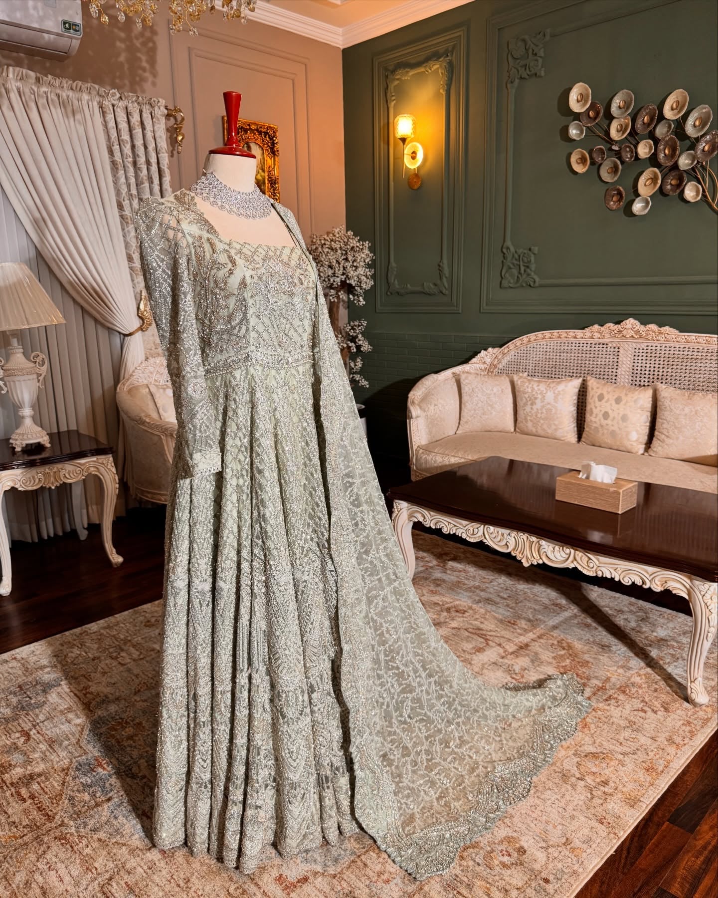 SAIRA SHAKIRA LIGHT GREEN MAXI-SS22