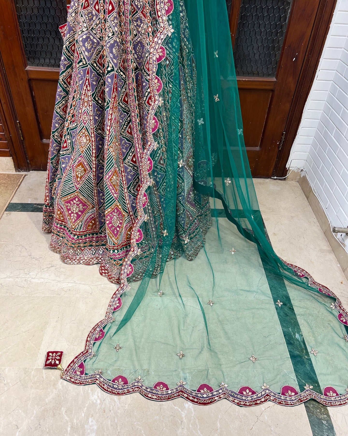 MINAHIL & SOHA GREEN LEHENGA CHOLI-MS01