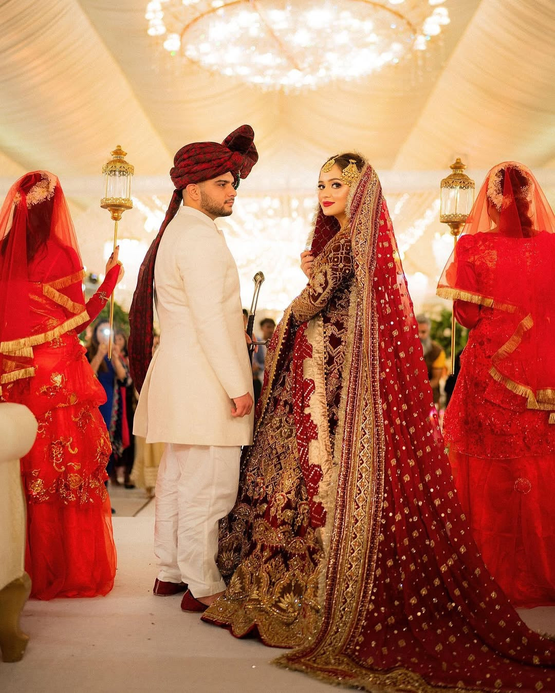 MNR Heritage Velvet Maroon Lehenga Choli- MNR05