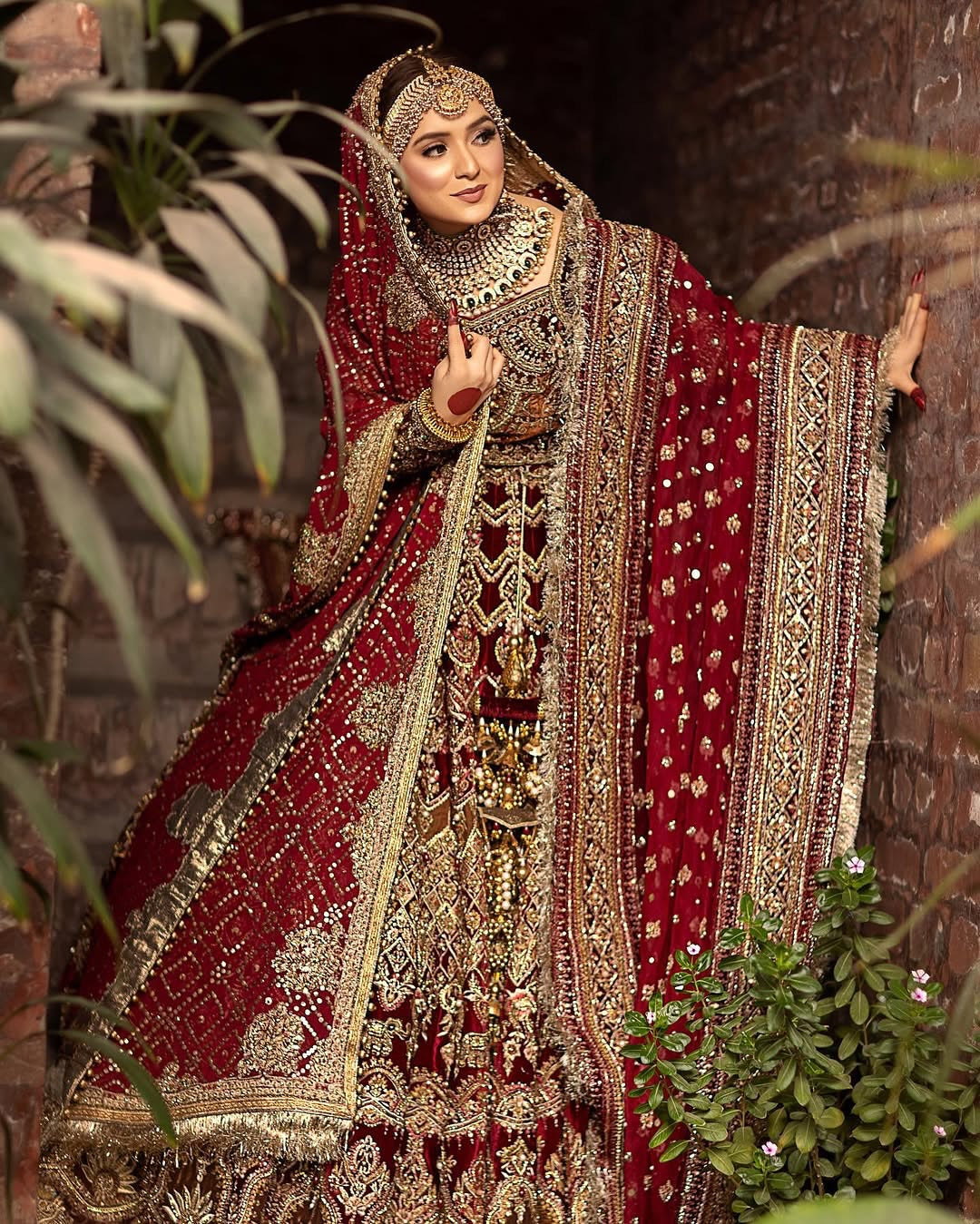 MNR Heritage Velvet Maroon Lehenga Choli- MNR05