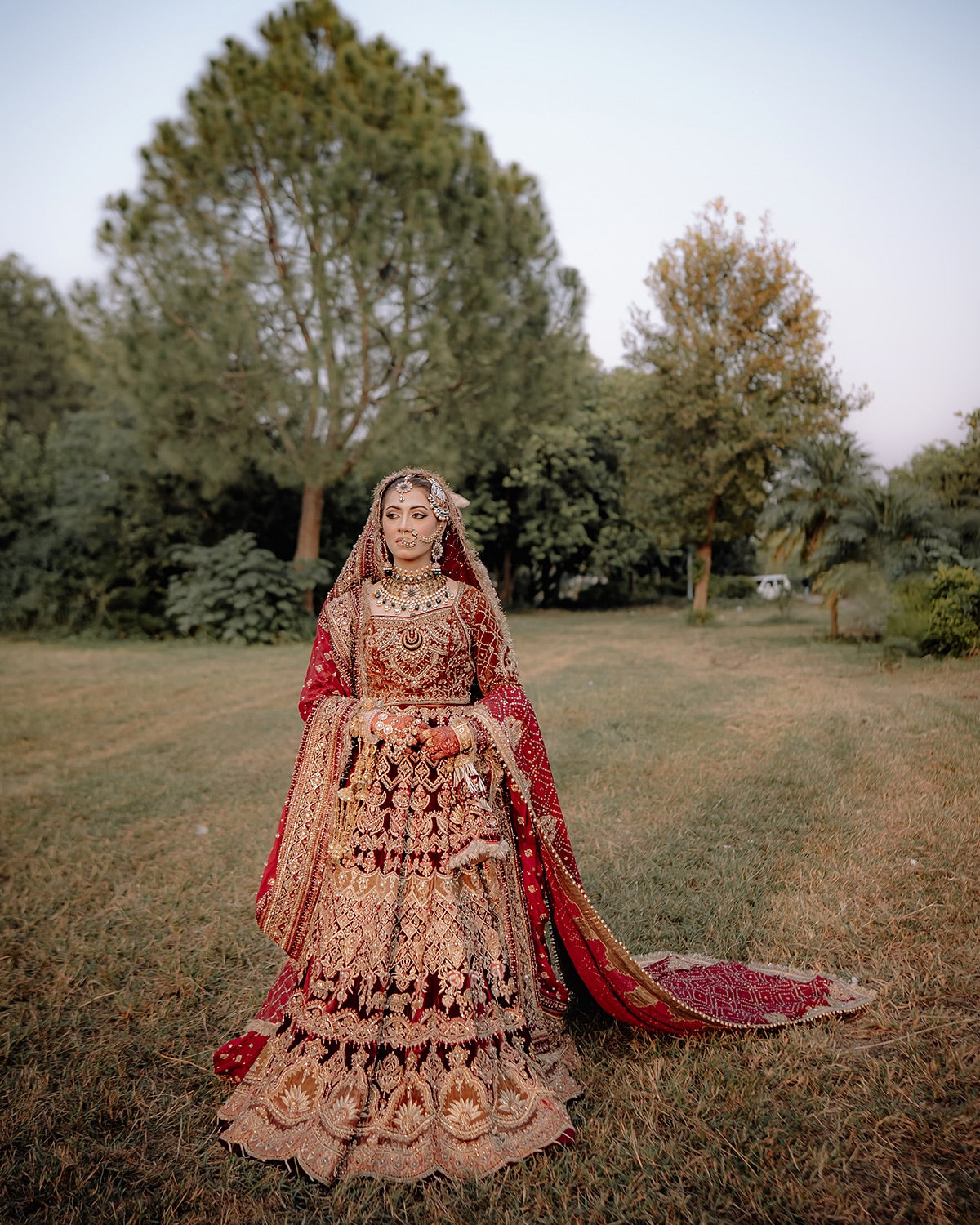 MNR Heritage Velvet Maroon Lehenga Choli- MNR05