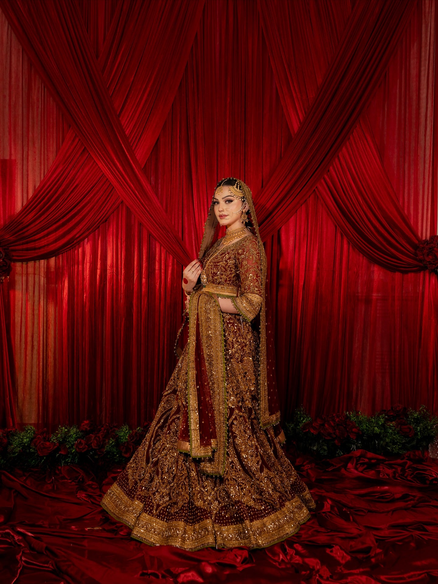 FAHAD HUSSAYN MAROON LEHNGA CHOLI-FM01