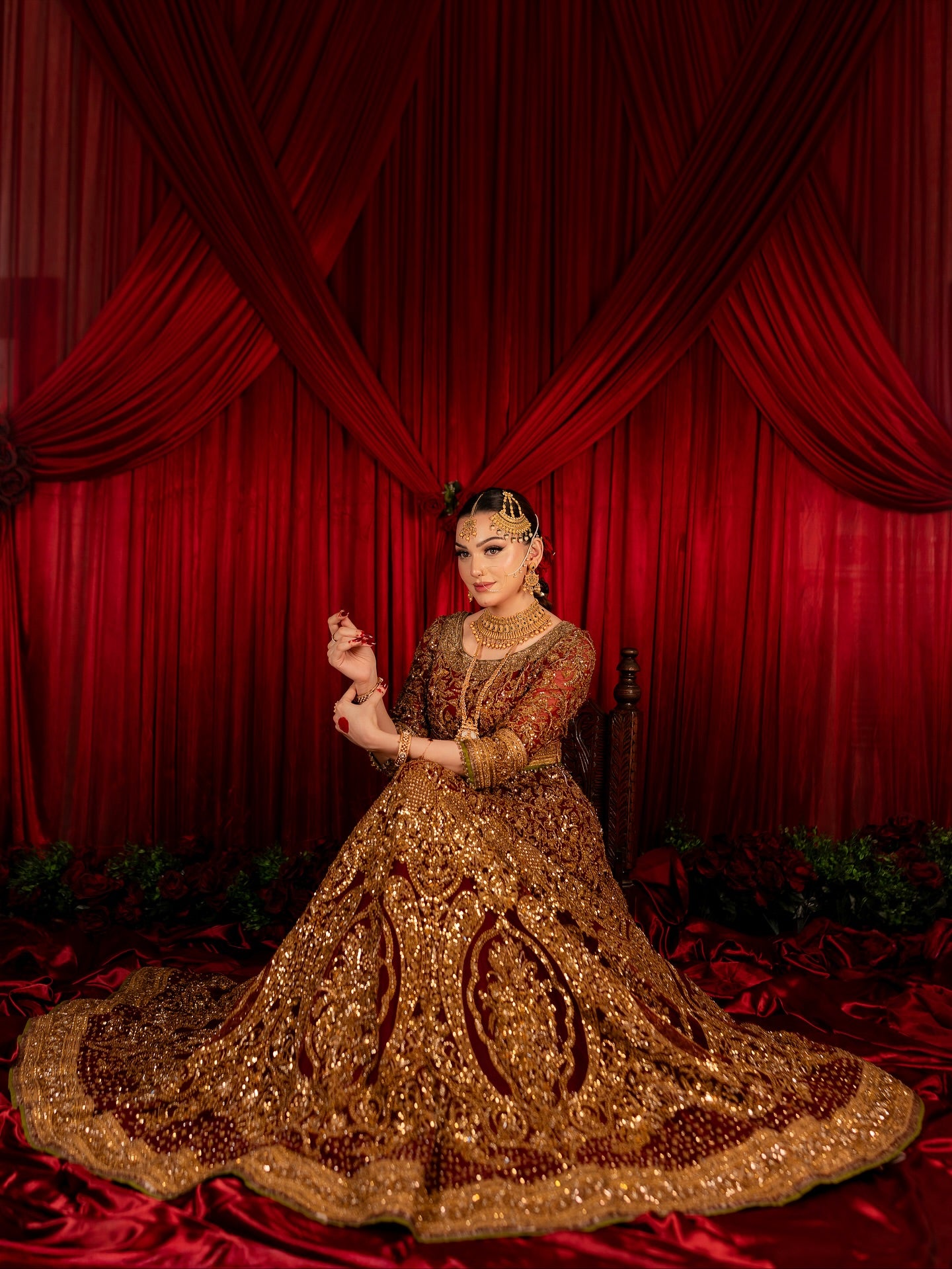 FAHAD HUSSAYN MAROON LEHNGA CHOLI-FM01